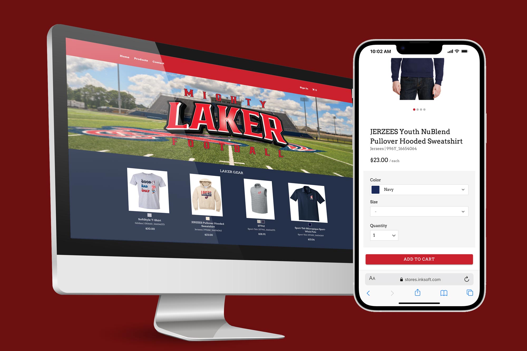 Apparel store on computer and phone screen