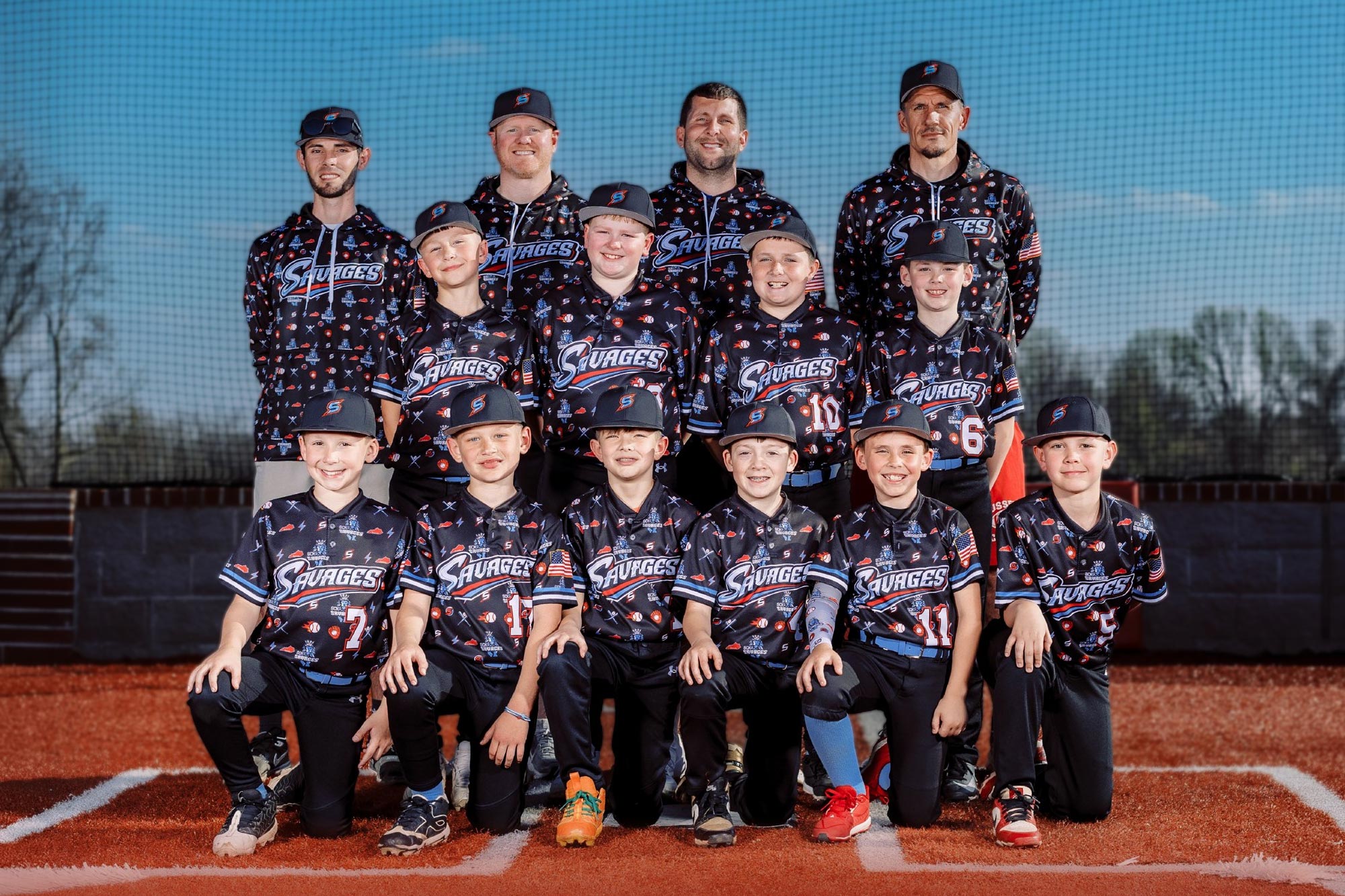 Baseball team in dye sublimation printed uniforms